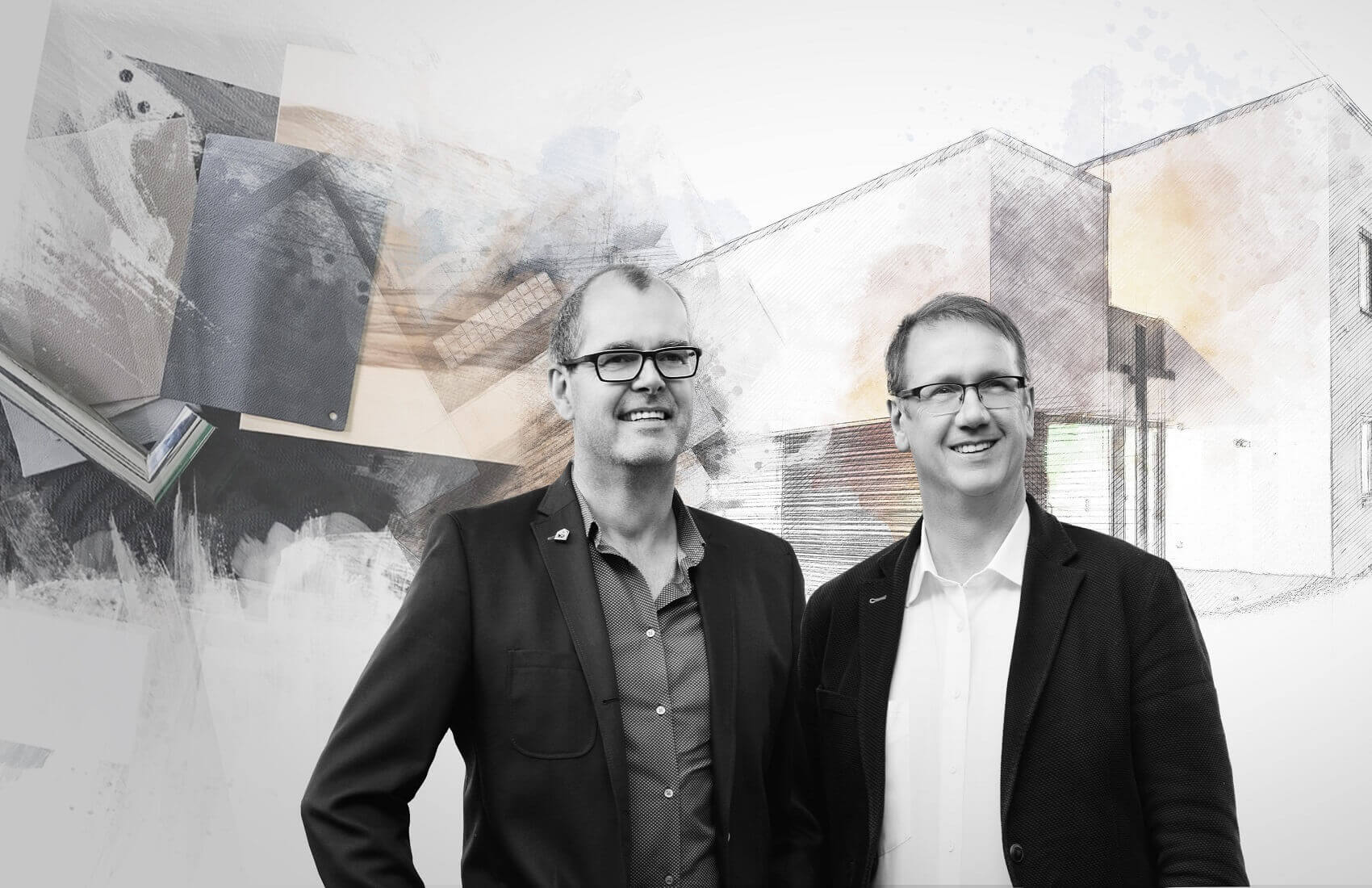 Grafik – Ulf Leimbrink (links) und Rainer Sökeland (rechts) Architekt und Innenarchitekt aus Osnabrück